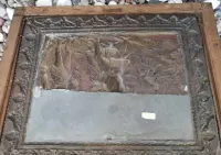 Zabytkowy relief - mosiądz w drewnianej ramie — ujęcie 4