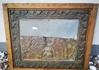 Zabytkowy relief - mosiądz w drewnianej ramie — ujęcie 5