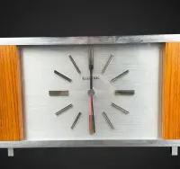 Zegar kominkowy retro ELECTRIC mid-century uszkodzony B6/031901 — ujęcie 2