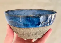 Zestaw ceramiki artystycznej handmade - 3 elementy, morski błękit — ujęcie 2