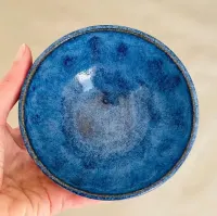 Zestaw ceramiki artystycznej handmade - 3 elementy, morski błękit — ujęcie 3
