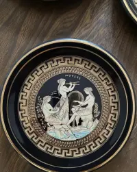 Zestaw greckich ozdobnych talerzy ceramicznych 24k gold — ujęcie 2