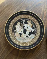 Zestaw greckich ozdobnych talerzy ceramicznych 24k gold — ujęcie 3