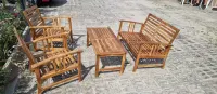Zestaw mebli ogrodowych z drewna drewniane meble na taras ogród nowe — ujęcie 3