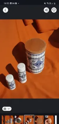 Zestaw pojemnik przyprawniki porcelana niebieski — ujęcie 4