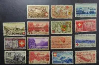 Zestaw Szwajcarskich znaczków 1933-45 Helvetia  15 szt. — ujęcie 5
