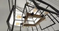 Żyrandol duży loft metalowy dąb antresola — ujęcie 4