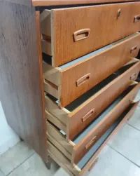 Komoda tekowa z szufladami ,skandynawski design,Szwecja lata 60,mid-c — ujęcie 4