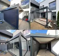 Pergola Aluminiowa Lamele Zadaszenie Taras Led Transport Aluminium — ujęcie 3