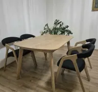 Stół dębowy (lite drewno) - rozkładany, styl nowoczesny, loft — ujęcie 2