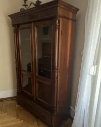 Antyczna biblioteka / witryna eklektyczna, XIX w., czeczotka orzechowa — ujęcie 2