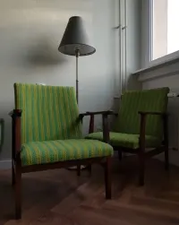 2x fotel tapicerowany BW-14 PRL — ujęcie 2