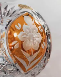 Kul;a kryształowa huta Julia 16cm kolorowy kryształ PRL 2kg wazon — ujęcie 5