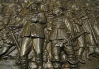 Metaloplastyka, piękny odlew, "Straż nocna", Rembrandta, b. masywna, — ujęcie 5