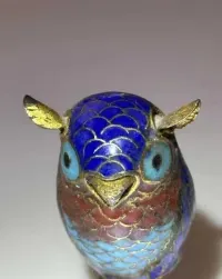 Kolekcjonerska metalowa figurka vintage emalia Cloisonne wys 5.5 cm — ujęcie 2