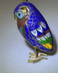 Kolekcjonerska metalowa figurka vintage emalia Cloisonne wys 5.5 cm — ujęcie 4