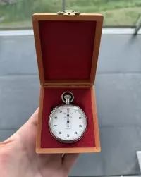 Lemania Swiss Made Vintage Stopwatch Stoper Mechaniczny + Pudełko — ujęcie 2