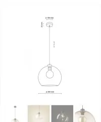 3x Lampa szklana Amber śr.30 cm z żarówkami TK Cubus — ujęcie 4