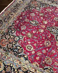 Kaszmirowy Mashhad  Sygnowany perski dywan z Iranu  Wełna kork 242x340 — ujęcie 4