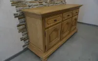 Komoda Lity Dąb Dębowa Naturalna z Litego Dębu 3 Drzwiowa szer. 178 cm  (P-1419) — ujęcie 4
