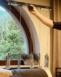 Lampa sufitowa wisząca Italux MD4512  pięć szklanych sopli — ujęcie 2