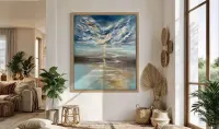 Obraz „ Ocean’s mirror” 120x100cm, akryl. Okazja! — ujęcie 3