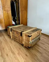 Skrzynia na kołach Loft design mebel stolik szafka ruchoma antyk — ujęcie 2