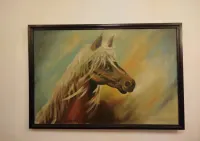 Stary obraz ręcznie malowany 126/86cm — ujęcie 2