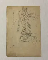 Akwarela, na papierze, 1932 r. Przedwojenny Kraków. — ujęcie 2