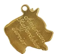 Amerykański Staffordshire terrier naszyjnik pozłocony w pudełku Art-Dog — ujęcie 4