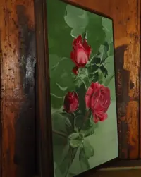 Bukiet Róż-Akryl na Starej Desce-Styl Art-Deco-Vintage — ujęcie 5