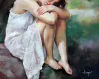 Duży portret kobiecy - Domingo Alvarez Gomez (1942) PASTEL / Okazja — ujęcie 5