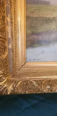 Duży Stary Obraz Antyk autor Max Beierlein ceniony malarz niemiecki XIX/XX wiek szkoła monachijska 109x83vm — ujęcie 2