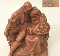 F.BEZDEK Rodzice z niemowlęciem terakota art deco Czechy/Austria 1930r — ujęcie 4