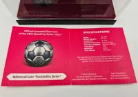 FIFA World Cup Qatar 2022 3 oz Ag999 Moneta Piłka COA + Etui | Nakład 2022 — ujęcie 2