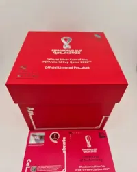 FIFA World Cup Qatar 2022 3 oz Ag999 Moneta Piłka COA + Etui | Nakład 2022 — ujęcie 3