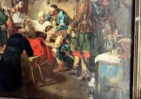 GIGANTYCZY obraz POŻEGNANIE HETMANA CZARNECKIEGO, Olej, XIX wiek, Antyk, polskie malarstwo — ujęcie 5