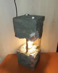 Lampa z betonu loft- SELENA - księżycowy blask (2) 42 cm. — ujęcie 5