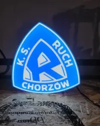 Lampka LED Ruch Chorzów Kaseton 3D | Herb KS Ruch | Prezent dla Kibica — ujęcie 2