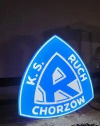Lampka LED Ruch Chorzów Kaseton 3D | Herb KS Ruch | Prezent dla Kibica — ujęcie 3