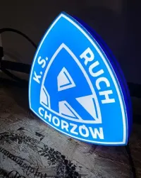 Lampka LED Ruch Chorzów Kaseton 3D | Herb KS Ruch | Prezent dla Kibica — ujęcie 4