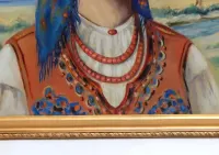 Ludwik Mateusz Hajdukiewicz Portret Młodej Góralki olej tektura 56 x 76 — ujęcie 3