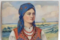 Ludwik Mateusz Hajdukiewicz Portret Młodej Góralki olej tektura 56 x 76 — ujęcie 5
