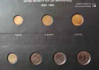 Monety komplet od 1990 do 1995 nowy klaser, zamiana na rybak bałwanek — ujęcie 4