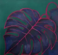 Monstera - liść monstery obraz ręcznie malowany — ujęcie 3