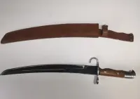 Niemiecki bagnet MAUSER z || Wojny Światowej + oryginalna POCHWA na niego. — ujęcie 3