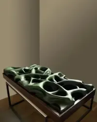 Nowoczesna rzeźba ścienna 3D – unikatowa forma organiczna 125x70 — ujęcie 3