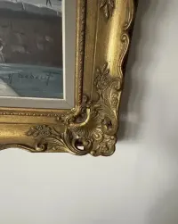 Obraz malarstwo olejne pejzaż zimowy antyk Vintage H. Deubet — ujęcie 4