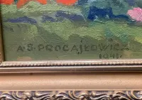 Obraz olejny Antoni Procajłowicz pejzaż 1941 r. — ujęcie 3