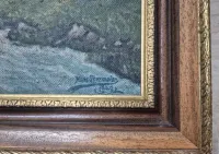 Obraz olejny - górska miejscowość -  wym. 60 x 75 cm — ujęcie 2